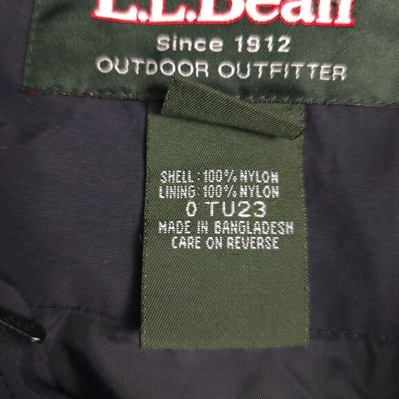 L.L. Bean Mens Navy Nylon hooded Jacket SZ L With Zip Pockets & Adjustable Hem - Picture 4 of 8